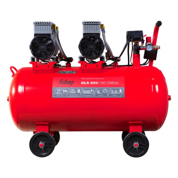 Компрессор воздушный безмасляный малошумный FUBAG OLS 500/100 CM2х2 + Набор пневмоинструмента (5 предметов) в ПОДАРОК в Петрозаводске фото