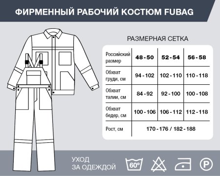 Фирменный рабочий костюм Fubag размер 48-50 рост 182-188 в Петрозаводске фото