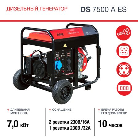 Дизельный генератор FUBAG DS 7500 A ES с электростартером и коннектором автоматики в Петрозаводске фото