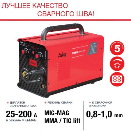 FUBAG Сварочный полуавтомат IRMIG 200 SYN с горелкой 250 А 3 м в комплекте в Петрозаводске фото