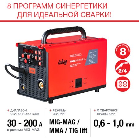 FUBAG Сварочный полуавтомат IRMIG 208 SYN PLUS c горелкой FB 250 3m в Петрозаводске фото