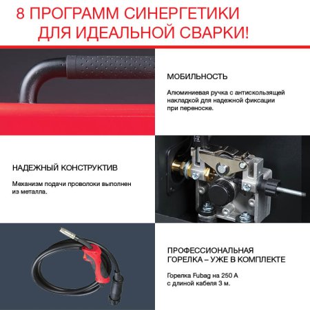 FUBAG Сварочный полуавтомат IRMIG 188 SYN PLUS c горелкой FB 250 3 м в Петрозаводске фото