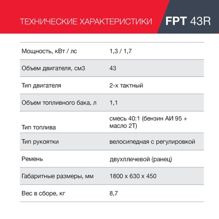 FUBAG Бензиновый триммер FPT 43R в Петрозаводске фото