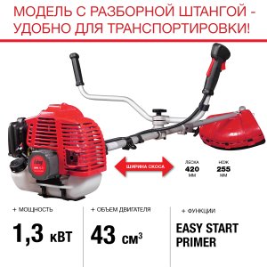 FUBAG Бензиновый триммер FPT 43R + Триммерная леска  сечение витой квадрат L 130 м * 2.4 мм в ПОДАРОК в Петрозаводске фото
